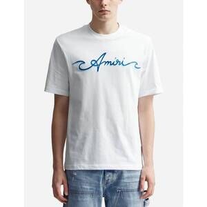 NEW AMIRI men's wave t-shirt in white